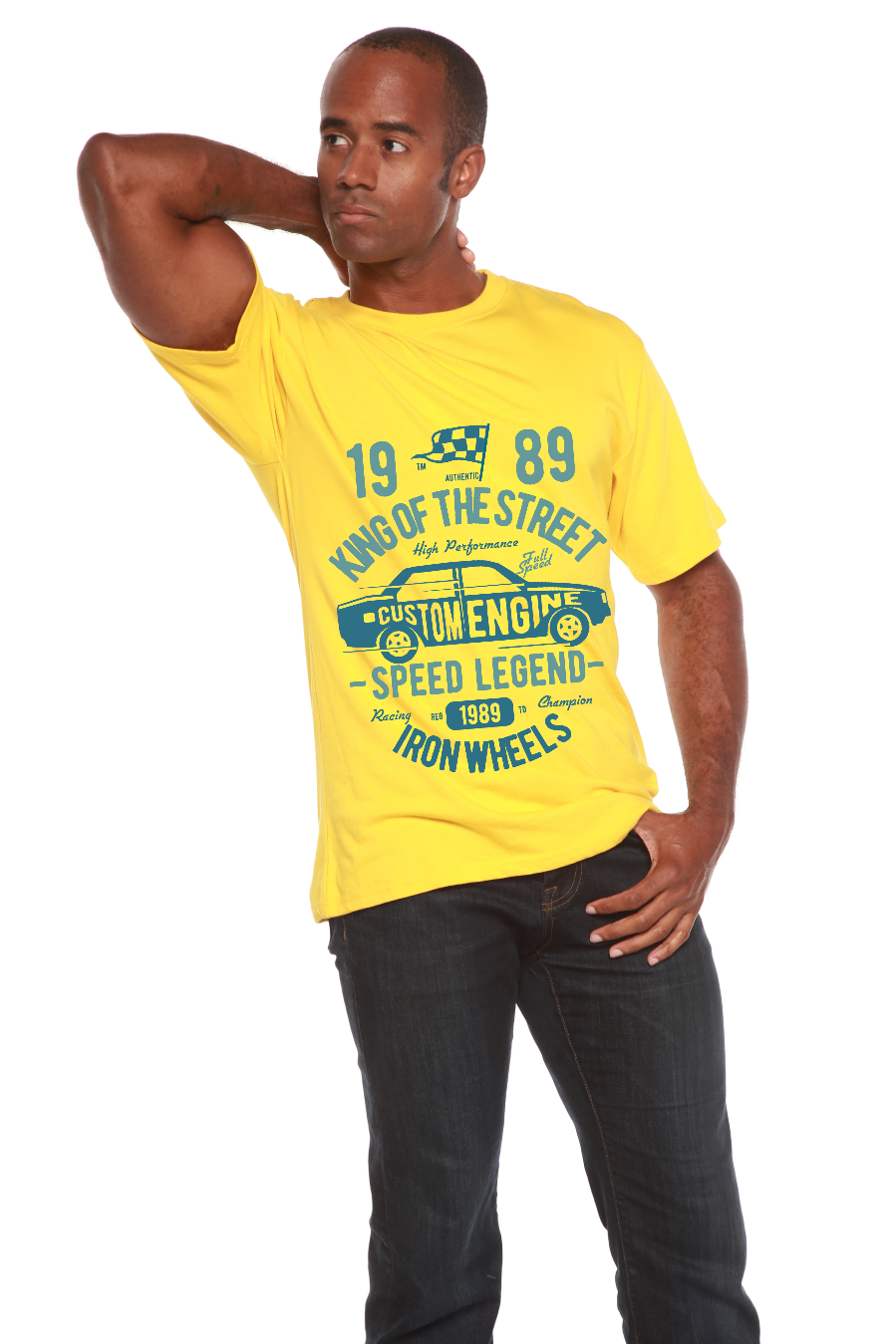 King Of The Street Men's Bamboo Viscose/Organic Cotton Short Sleeve Graphic T-Shirt